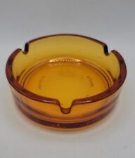 Vintage Amber Brown Glass Ashtray 3.5 Inch Diameter Mid Century Indonesian  picture