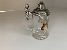 Mini German Beer Stein. Pewter Lid Lifts. 4” Tall picture