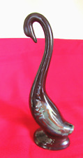 Vintage  Glazed Red ware Tall Swan Duck Statue figurine picture