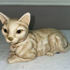 VTG 1960s Large Ceramic Sitting Cat Figure Norleans-Japan-7.5”Lx4.25”Hx3.75”W picture