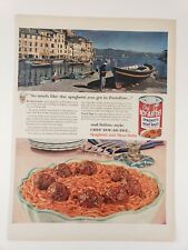 Chef Boy-Ar-Dee Spaghetti & Meatballs PRINT AD 1956 Portofino Décor Kitchen Art picture
