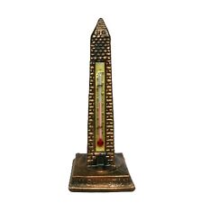 Vintage Washington Monument Thermometer Heavy Metal Figurine Souvenir, WORKS picture