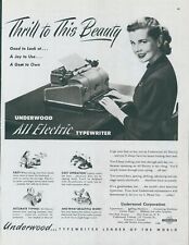 1948 Underwood Electric Typewriter Thrill To This Beauty Vintage Print Ad C11 picture