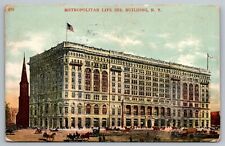 Met Life insurance building in New York City Station G cancel postcard. picture