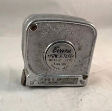 VTG. Evans Push Button Pocket POW-R-TAPE KP12W 12 FT. King Size made in the USA picture