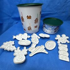 VTG Tupperware Christmas Canisters and Cookie Cutters LOT 2709, 2416 picture