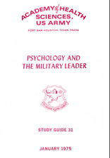 182 p. 1975 Psychology And The Military Leader + Test Drug Abuse PTSD On Data CD picture