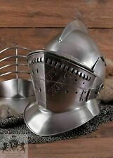 Medieval Knight European Closed Double Face Burgonet Armour Helmet Reprodu picture