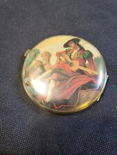 Vintage Dual Mirror Compact West Germany Romantic Full Color Scene 4 1/2