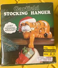 Enesco  Vintage Garfield Cat Christmas Stocking Hanger Holder w/ Box picture