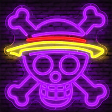 One Piece Neon Sign Dimmable Anime Neon Sign Luffy Skull Head Neon Light LED Neo picture
