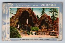 Altadena CA-California, Shrine of Our Lady of Lourdes Vintage c1954 Postcard picture