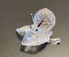 Swarovski Silver Crystal Figurine SNAIL ON VINE LEAF 7615 000 005 W/ BOX COA picture