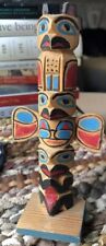 Alaskan Wooden Totem Pole by ANAC   6”  Tall Hand Painted Vintage Souvenir￼ picture