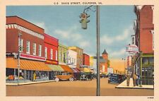 Culpeper Virginia VA Davis St E-4923 Linen Postcard picture