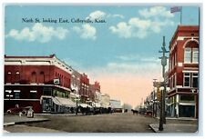 c1910 Ninth Street Looking East Buildings Coffeyville Kansas KS Antique Postcard picture