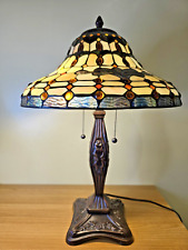 Tiffany Style Lamp Glass Jewel Table Dual Bulb Bedside Desk Reading Light picture