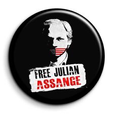 Free Julian Assange Badge 38mm Button Pin picture