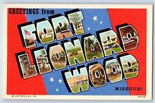 c1940 Greetings From Fort Leonard Multiview Wood Missouri Correspondence Postcar picture