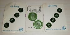 Vintage Celluloid? Green Pearlkist Buttons on Original Card Luckyday La•patite picture