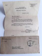 1943 US Naval Service Discharge Letter to Parent Re: Son Santa Cruz Unfit  picture