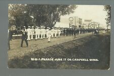 Campbell MINNESOTA RPPC 1909 PARADE M.W.A. Woodmen nr Breckenridge Elbow Lake  picture