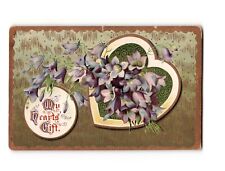 Embossed Floral Postcard - 'My Heart's Gift' Printed in Germany, Early 1900s picture