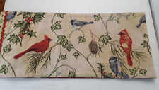 Vtg Tapestry Table Runner Winter Birds 12x37 Manual Woodworkers & Weavers 526 picture
