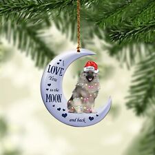 Keeshond dog I love you to the moon & back Christmas Ornament, dog lover gift picture
