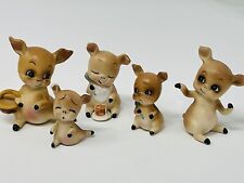 Vtg JOSEF ORIGINALS 5 Little Pigs Going To Market Miniature Ceramic Figurines picture