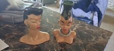 Dorothy Kindell Vintage African/Polynesian Head Vase Pair picture