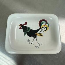 VTG c.1950s GLIDDEN Menagerie Art Pottery MCM Rooster Serving Tray picture