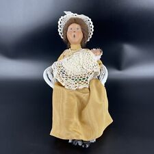 VTG Byers Choice Caroler Victorian Mother & Newborn Baby Doll W/ Wicker Chair picture