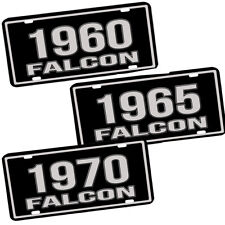 Compatible w Ford Falcon Muscle Car 1960-1970 Black Silver Metal License Plate picture