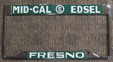 NEW Fresno Mid-Cal Edsel License Plate Frame Embossed Metal Deco Cool Chrome picture