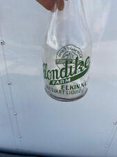 Vintage Klondike Farm Quart Milk Bottle Green Lettering Elkin, NC picture