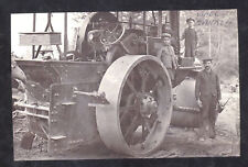 REAL PHOTO VINTAGE STEAM TRACTOR ROLLER MOTOR FARMING ENGINE POSTCARD COPY picture