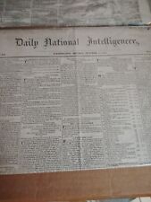 RARE Original Mon October 11, 1824 National Intelligencer Washington Newspaper. picture