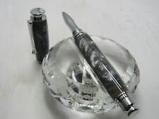 GORGEOUS HIGH QUALTIY HANDMADE VIRAGE GRAY PEARL ACRYLIC ROLLER BALL PEN picture