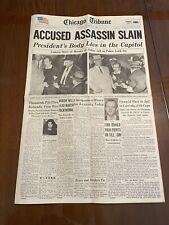 VINTAGE Chicago Tribune Monday, November 25th, 1963 JFK - ACCUSED ASSASSIN SLAIN picture