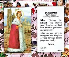 St. Saint Edward + Prayer -(G)  Laminated  Holy Card GAN#376 picture