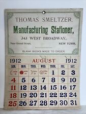 1912 NYC Advertising Calendar Thomas Smeltzer Stationary 343 West Broadway Soho picture