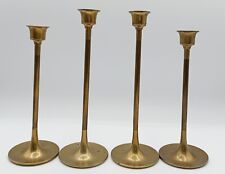 Set Of 4 Vintage Taper Brass Candlesticks  8