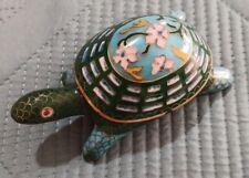 Cloisonne Turtle Trinket Box Tortoise Vintage  picture