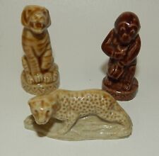 3 Vintage Wade England Figurines - Tiger Monkey Lion picture