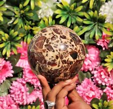 120MM Natural Brecciated Jasper Metaphysical Healing Aura Stone Sphere Ball picture