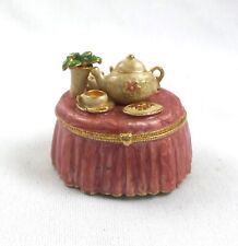 Monet Trinket / Hinged Box ~ Metal Enamel ~ Table Set for Tea picture