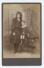 Antique Circa 1890s Cabinet Card Adorable Affectionate Sister & Brother Posing picture