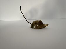 Vintage Brass Mouse Long Tail Note Receipt Paper Ring Holder Desk Paperweight picture