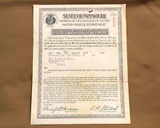 #4 Vtg 1937 Studebaker 4-dr Missouri Car Title Collectable Historical Document picture